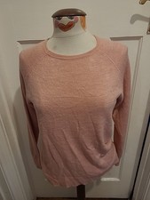 Ladies Bonmarche Size XS Pink Ribbed Long Sleeved Lightweight Jumper