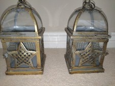 Moroccan Style Candle Lantern Hanging Lamp Four Sided with One Opening Door UK