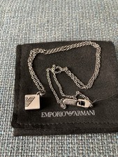 Emporio Armani Stainless Steel Cube Necklace Brand New