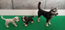 3 Schleich Dogs Burmese mountain puppy dalmatian puppy husky dog pets animals