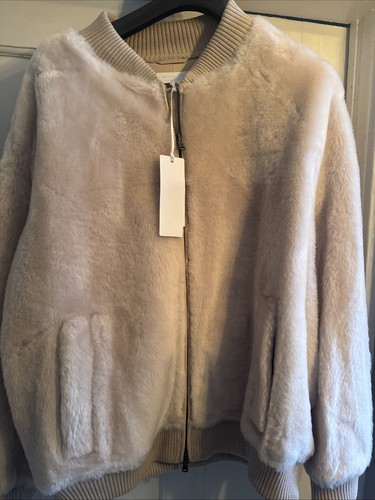 White company shearling bomber - company,