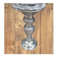 MIRRORED TABLE STUNNING SILVER MOSAIC VENETIAN FLOWER STAND BED SIDE LAMP ROMANY