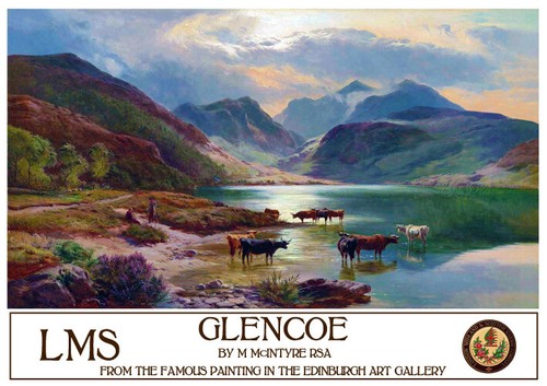 Vintage railway poster glencoe - railway,