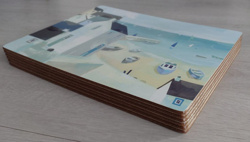 Wooden place mats with - 6,