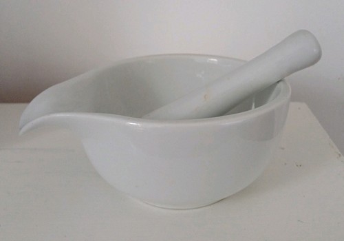 Ceramic pestle and mortar - and,