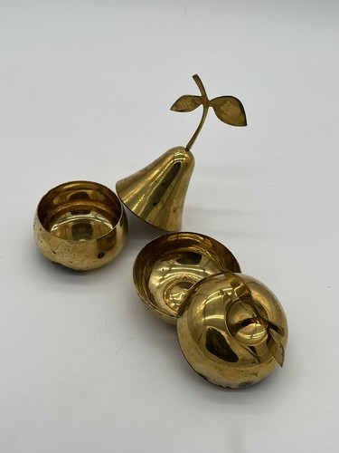 Vintage brass pear and - , apple