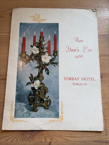 1966 menu card torbay hotel - 1966,