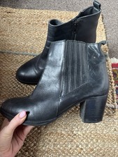 TU black chunky block heel ankle boots UK8