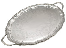 A Large Oval Solid Silver