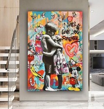 I will love you forever Graffiti Banksy Style CANVAS WALL ART  OR POSTER PRINT
