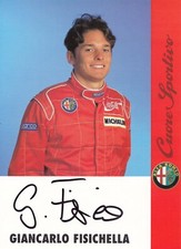 SIGNED GIANCARLO FISICHELLA ALFA ROMEO CORSE 2 1995 AUTOGRAPH HERO CARD PHOTO