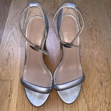 Whistles Ladies Thuza Silver Heeled Shoes Sandals Size 6 EU 39 in good condition