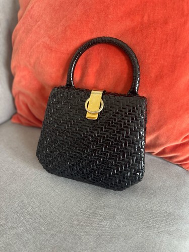 Vintage 1960s black woven - vintage,