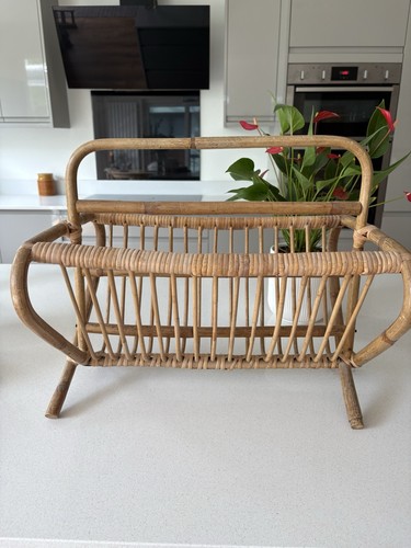 Vintage rattan magazine - vintage, rack