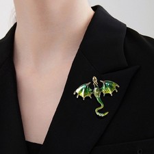 Enamel dragon brooch vintage - dragon,
