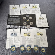 (L1002) Complete " The Road to Victory 1939-1945 " coin set with 9ct Gold Coin