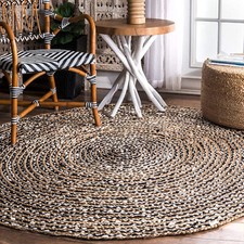 Rug Jute Round Handmade