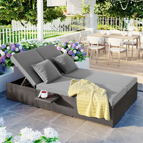 Outdoor double sunbed rattan - double,