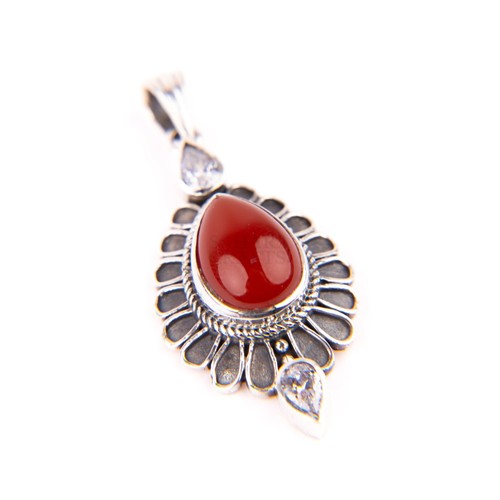 Carnelian crystal pendant - crystal,