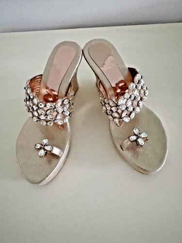 Couture gold wedge heels - couture,