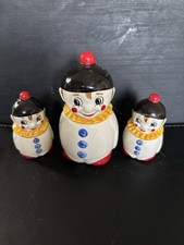 VTG GOEBEL W GERMANY CLOWN SALT PEPPER AND MUSTARD POT