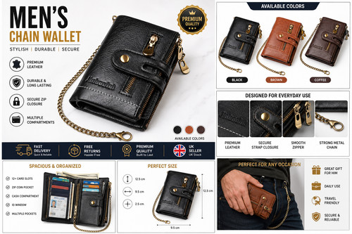 Leather wallet men rfid - wallet,