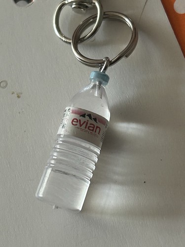 Evian water bottle - evian, keyring