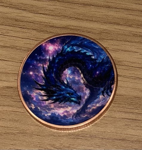 1oz copper colourised dragon - copper,