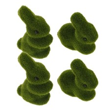 4pcs Flocked Bunny Figurines