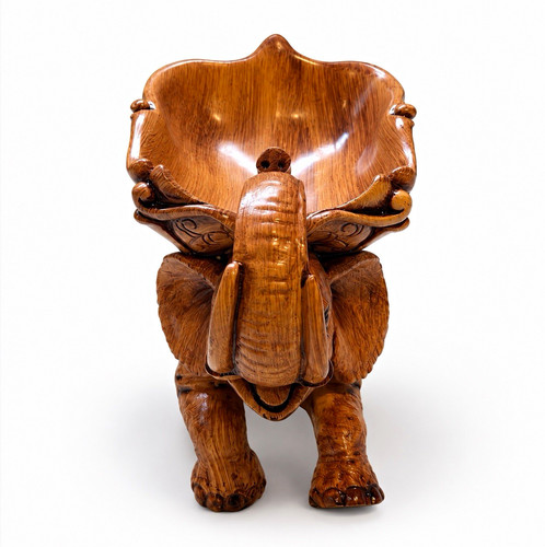 Carved wooden elephant - wooden,