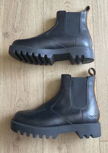 Kickers black slip - kickers, leather