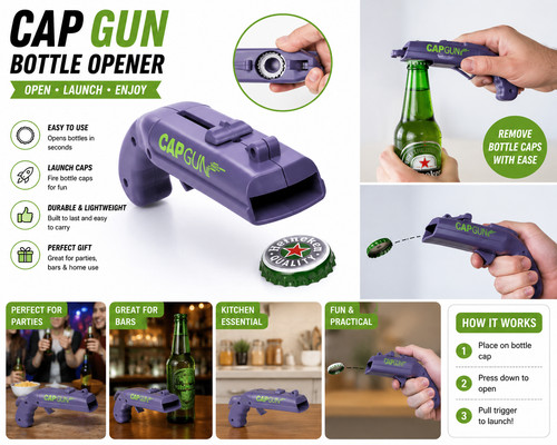 Creative cap gun - gun, opener
