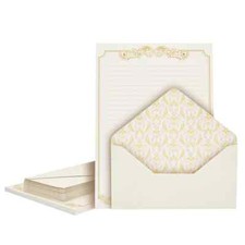 90 Pieces Stationery Set (60 Vintage-Style Paper Sheets + 30 Envelopes),Gold Bor