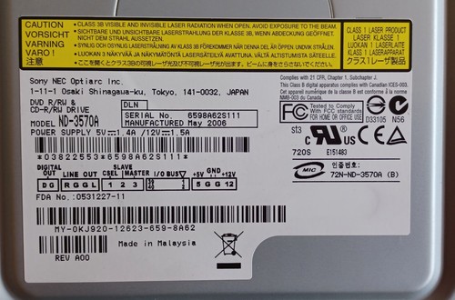 Sony nec optiarc 3570a - nec,