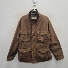 Barbour New Utility Wax Waterproof Brown Field Country Jacket Coat Size Large