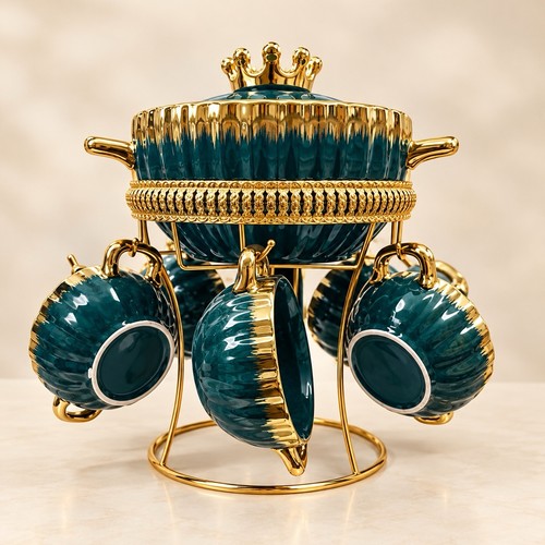 Luxury teal gold crown - luxury,