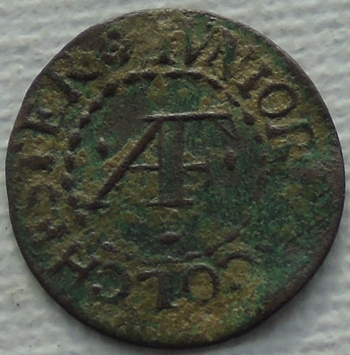 Colchester copper farthing - copper,