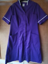 Ladies Nurse Uniform Dress Purple with White trim by Alexandra size 16