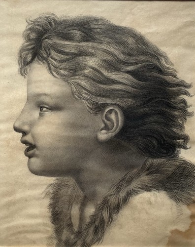 Antique charcoal portrait a - charcoal,