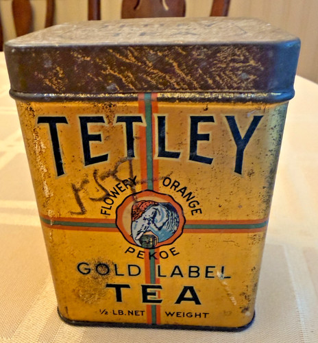 Vintage tetley tea gold - tea,
