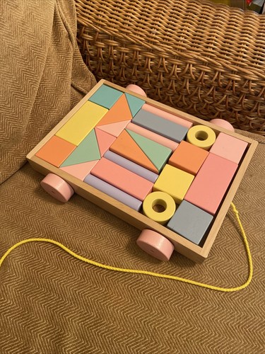 Wooden bricks blocks - wooden, pull