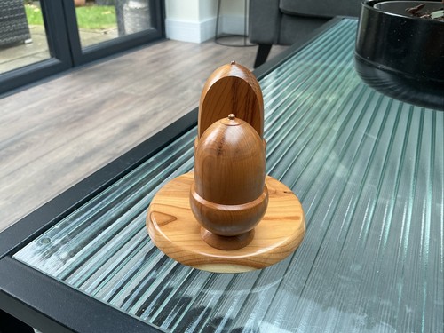 Hand turned wooden letter rack - wooden,