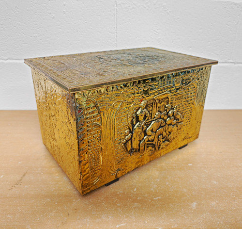 Vintage brass coal firewood - brass, coal/firewood