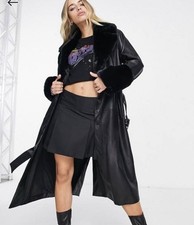 Bershka fur trim tie front
