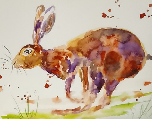 Hare leaping 20cm - x, 24cm