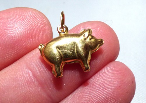 Vintage 9ct gold pig - 9ct,
