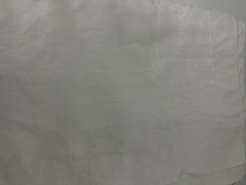 White linen blend damask - white,