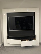 italian high gloss white tv media unit