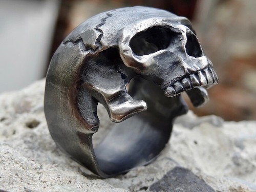 New skull ring mens sterling - skull,