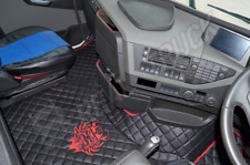 TRUCK ECO LEATHER FLOOR MATS SET- BLACK FIT VOLVO FH 4  2013+ [TWIN AIR SEATS]  